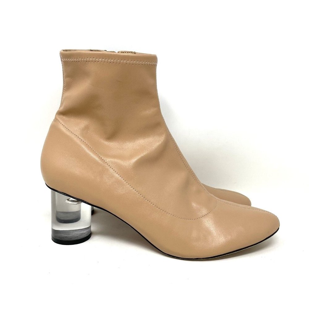 Schutz  Marcela Boots‎  Clear Heel Honey Beige Nude  Size 9.5B